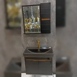 فول ست روشویی آنتیک 60 در 36 مشکی طرح چوب