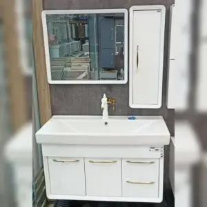 فول ست روشویی آنتیک 100 سفید دستگیره طلایی