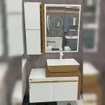 فول ست روشویی سفید طرح چوب ۸۰ در 40 سانت