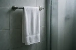 کاهش طول عمر حوله به دلیل آویزان کردن در محیط مرطوب 