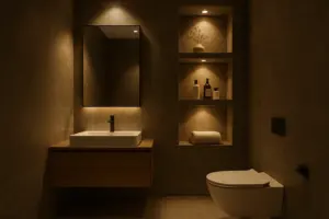 استفاده از نور نقطه ای برای نمایش قفسه ها یا دکور