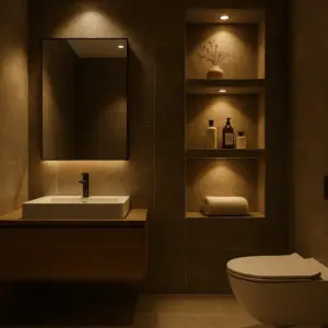 استفاده از نور نقطه ای برای نمایش قفسه ها یا دکور