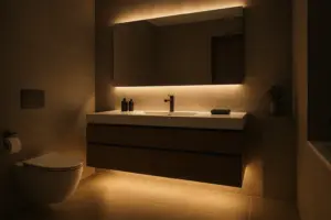 استفاده از نورپردازی زیر کابینت روشویی