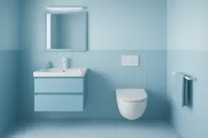 سرویس بهداشتی با تم رنگی آبی روشن