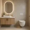 ایجاد نقطه کانونی زیبا به کمک آینه در سرویس بهداشتی